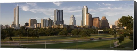 Framed Buildings in a city, Austin, Texas Print