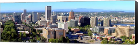 Framed High angle view of a cityscape, Portland, Multnomah County, Oregon Print