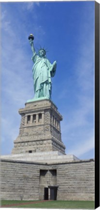 Framed Low angle view of a statue, Statue Of Liberty, Liberty Island, Upper New York Bay, New York City, New York State, USA Print