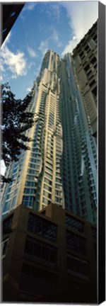 Framed Low angle view of an apartment, Wall Street, Lower Manhattan, Manhattan, New York City, New York State, USA Print