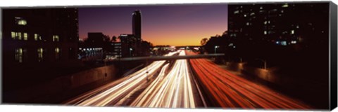 Framed Traffic on the road, City of Los Angeles, California, USA Print