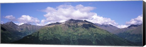 Framed Clouds over mountain range, Seward Highway, Kenai Peninsula, Alaska, USA Print