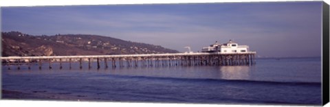 Framed Pier over an ocean, Malibu Pier, Malibu, Los Angeles County, California, USA Print