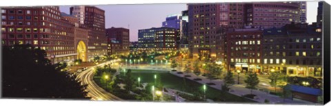 Framed Buildings in a city, Atlantic Avenue, Wharf District, Boston, Suffolk County, Massachusetts, USA 2010 Print