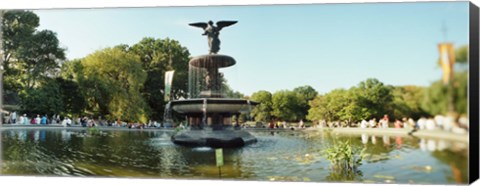Framed Fountain in a park, Central Park, Manhattan, New York City, New York State, USA Print