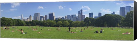 Framed Tourists resting in a park, Sheep Meadow, Central Park, Manhattan, New York City, New York State, USA Print