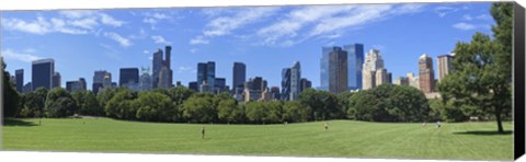 Framed Park with skyscrapers in the background, Sheep Meadow, Central Park, Manhattan, New York City, New York State, USA Print