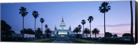 Framed Oakland Temple at dusk, Oakland, California Print