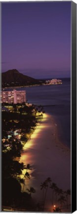 Framed Buildings at the waterfront, Honolulu, Hawaii Print