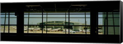 Framed Airport viewed from inside the terminal, Dallas Fort Worth International Airport, Dallas, Texas, USA Print