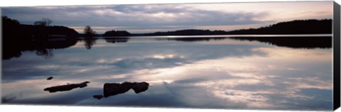 Framed Reflection of clouds in a lake, Loch Raven Reservoir, Lutherville-Timonium, Baltimore County, Maryland Print