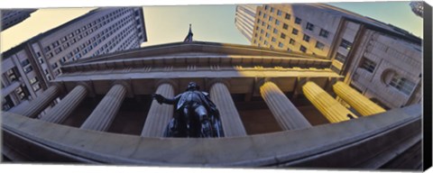 Framed Low angle view of a stock exchange building, New York Stock Exchange, Wall Street, Manhattan, New York City, New York State, USA Print