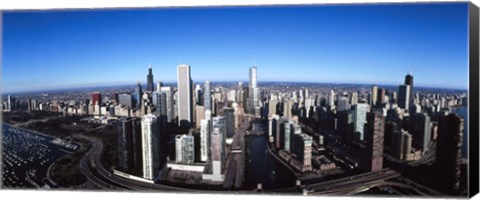 Framed Skyscrapers in a city, Trump Tower, Chicago River, Chicago, Cook County, Illinois, USA 2011 Print