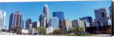 Framed Charlotte Skyline, North Carolina Print