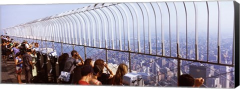 Framed Tourists at an observation point, Empire State Building, Manhattan, New York City, New York State, USA Print