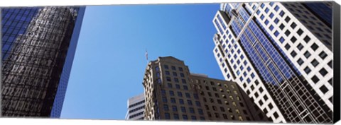 Framed Low angle view of skyscrapers in a city, Charlotte, Mecklenburg County, North Carolina, USA 2011 Print