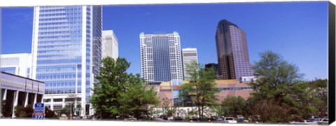 Framed Downtown modern buildings in a city, Charlotte, Mecklenburg County, North Carolina, USA 2011 Print