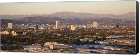 Framed Buildings in a city, Miracle Mile, Hayden Tract, Hollywood, Griffith Park Observatory, Los Angeles, California, USA Print