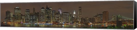 Framed Skyscrapers in Lower Manhattan at Night 2011 Print