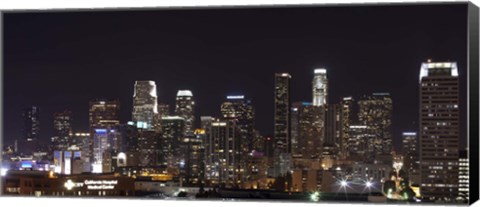 Framed Buildings lit up at night, Los Angeles, California, USA 2011 Print