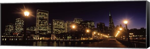 Framed San Francisco Skyline at Night Print