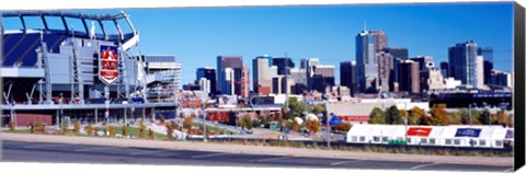 Framed Stadium in a city, Sports Authority Field at Mile High, Denver, Denver County, Colorado Print