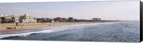 Framed Surf on the beach, Santa Monica Beach, Santa Monica, Los Angeles County, California, USA Print