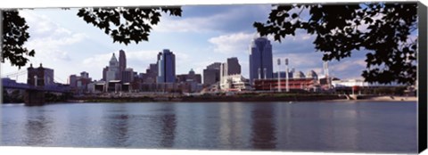 Framed City at the waterfront, Ohio River, Cincinnati, Hamilton County, Ohio Print