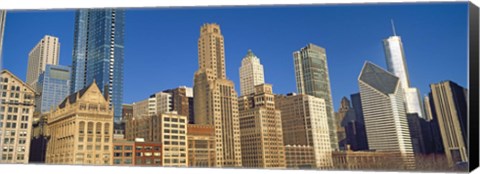 Framed Low angle view of city skyline, Michigan Avenue, Chicago, Cook County, Illinois, USA Print