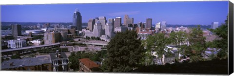 Framed Downtown skyline, Cincinnati, Hamilton County, Ohio, USA Print