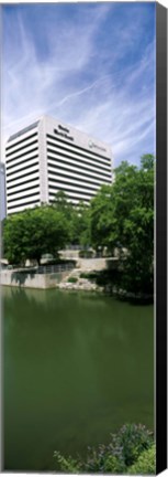 Framed Building at the waterfront, Qwest Building, Omaha, Nebraska, USA Print