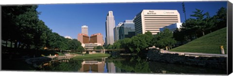 Framed Buildings at the waterfront, Qwest Building, Omaha, Nebraska Print