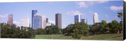 Framed Downtown skylines, Houston, Texas Print