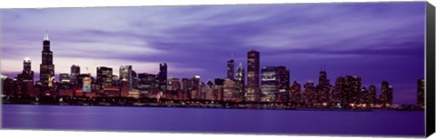 Framed Chicago in Purple Print