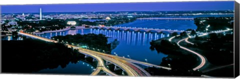 Framed Aerial view of Washington DC and river Print