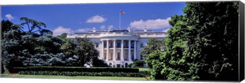 Framed Facade of the government building, White House, Washington DC, USA Print