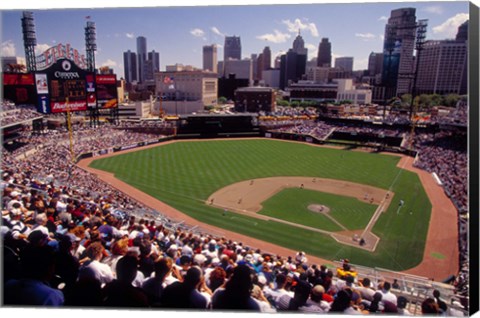 Framed Home of the Detroit Tigers Baseball Team, Comerica Park, Detroit, Michigan, USA Print