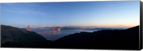 Framed Hawk Hill, Marin Headlands, Goden Gate Bridge, San Francisco, Califorina Print