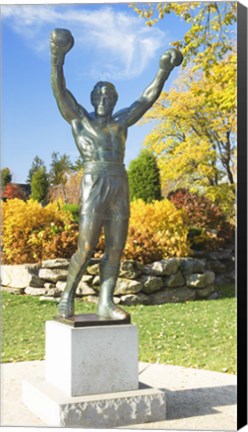 Framed Statue of Rocky Balboa, Philadelphia Museum of Art, Benjamin Franklin Parkway, Fairmount Park, Philadelphia, Pennsylvania, USA Print