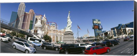 Framed New York New York Hotel, MGM Casino, Excalibur Hotel and Casino, The Strip, Las Vegas, Clark County, Nevada, USA Print