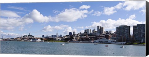 Framed Skyscrapers, Transamerica Pyramid, Ghirardelli Building, Coit Tower, Marina Park, San Francisco, California Print