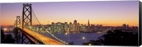 Framed San Francisco Bay Bridge At Dusk, California Print