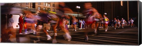 Framed Blurred Motion Of Marathon Runners, Houston, Texas, USA Print