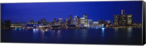 Framed USA, Michigan, Detroit, night Print