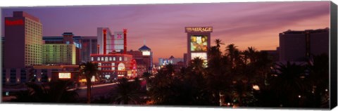 Framed Casinos At Twilight, Las Vegas, Nevada, USA Print