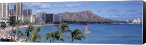 Framed Waikiki Beach, Honolulu, Hawaii, USA Print