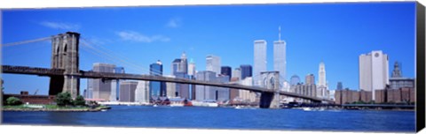 Framed New York Skyline with Twin Towers Print