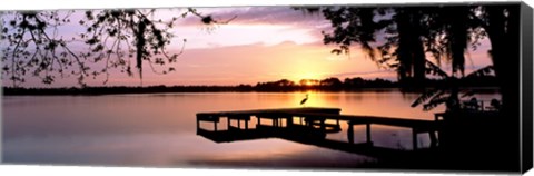 Framed Sunrise Over Lake Whippoorwill, Orlando, Florida, USA Print