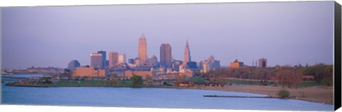 Framed Skyline from the Water, Cleveland, Ohio Print