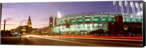 Framed Low angle view of a baseball stadium, Jacobs Field, Cleveland, Ohio, USA Print